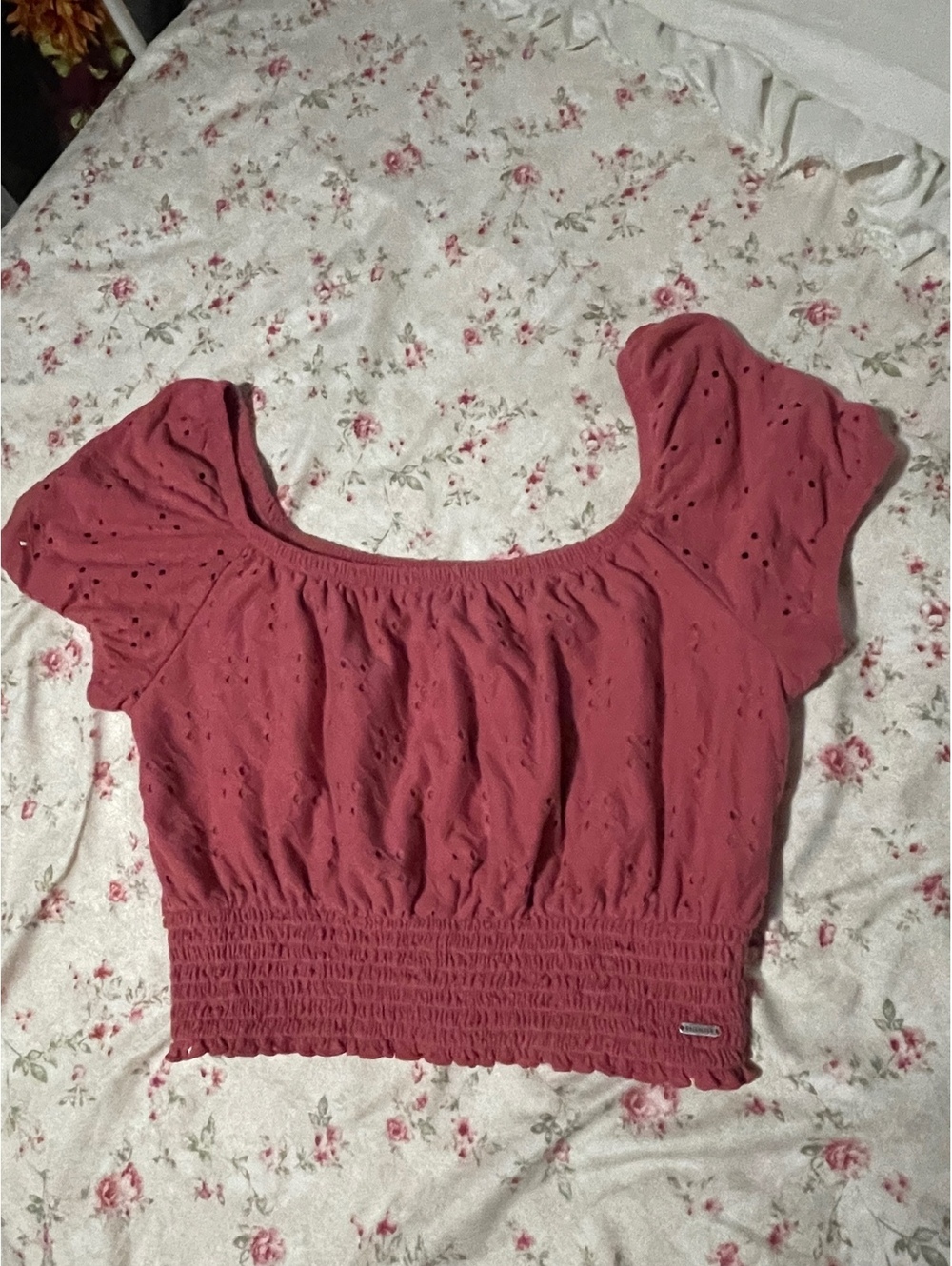 Vintage 2009 Hollister Eyelet Smocked Top